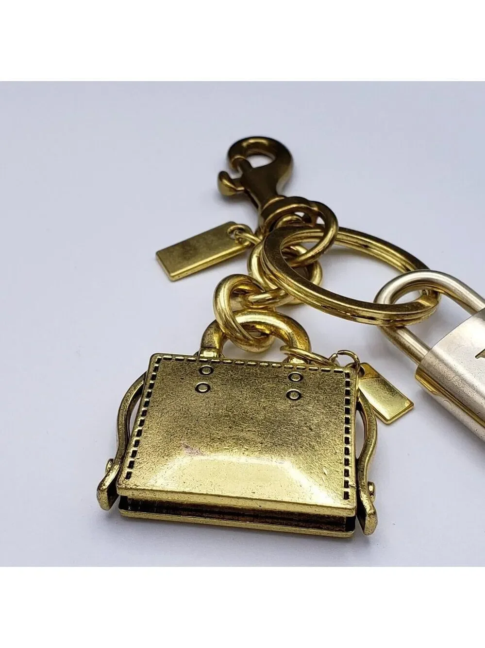 Authentic Louis Vuitton Lock & Key with Unbranded Golden Bag Charm, Keychain